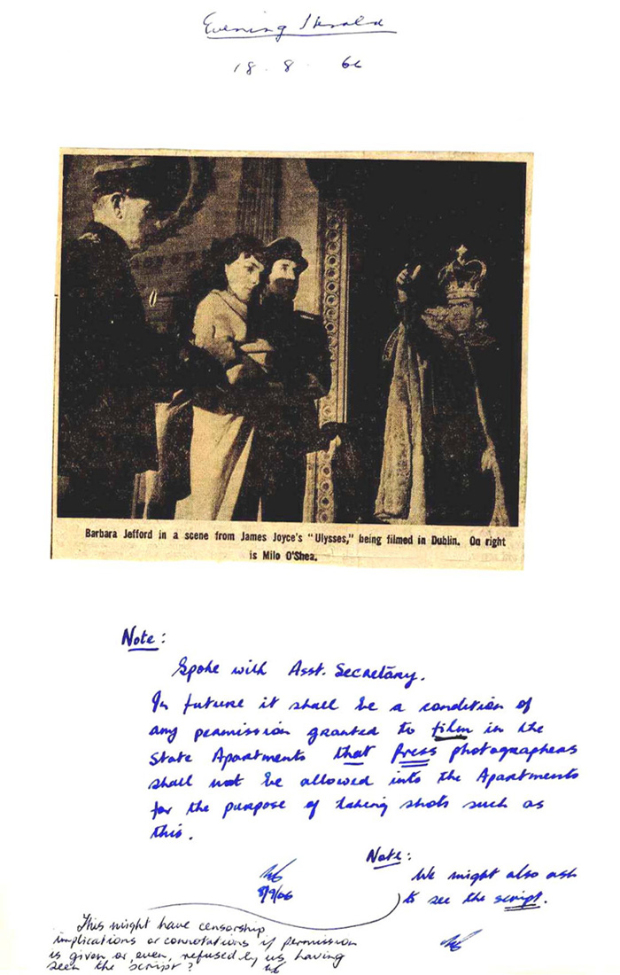 File relating to the filming of 