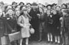 Photograph of President Douglas Hyde with participants in the Cumann Drámaídheachta na Sgol competition at the awards ceremony in Áras an Uachtaráin, 30 March 1939.