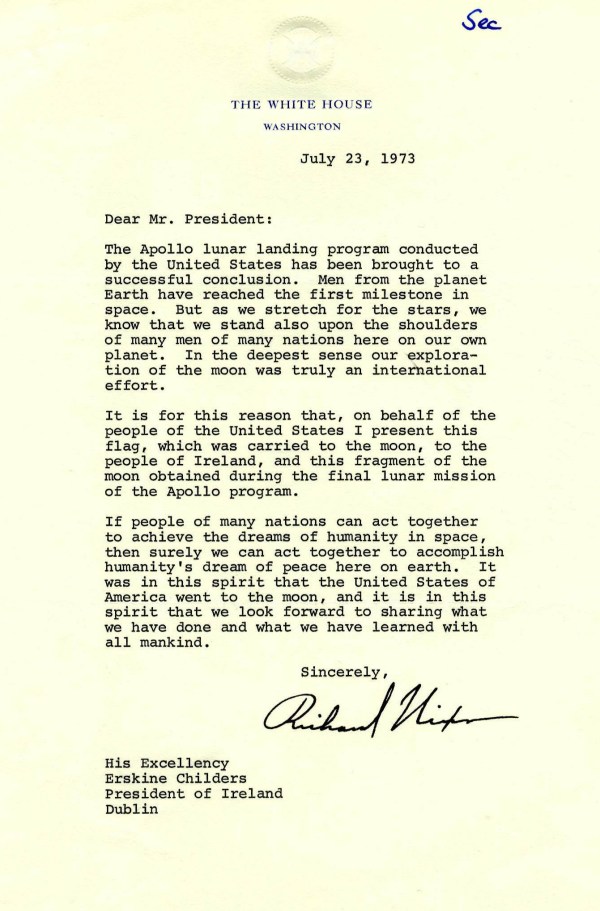 Letter President Childers to US President Nixon