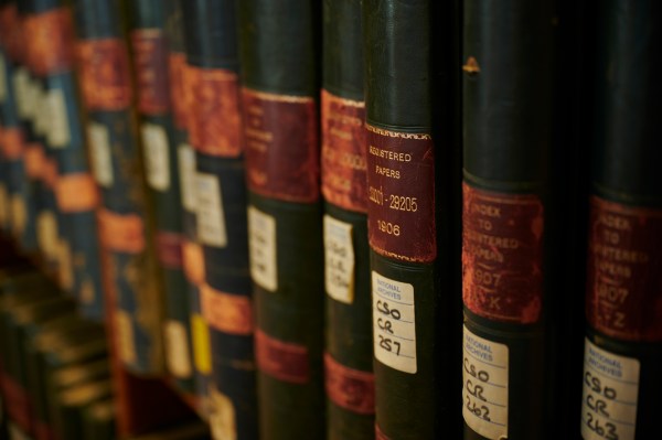 Reference books at the National Archives