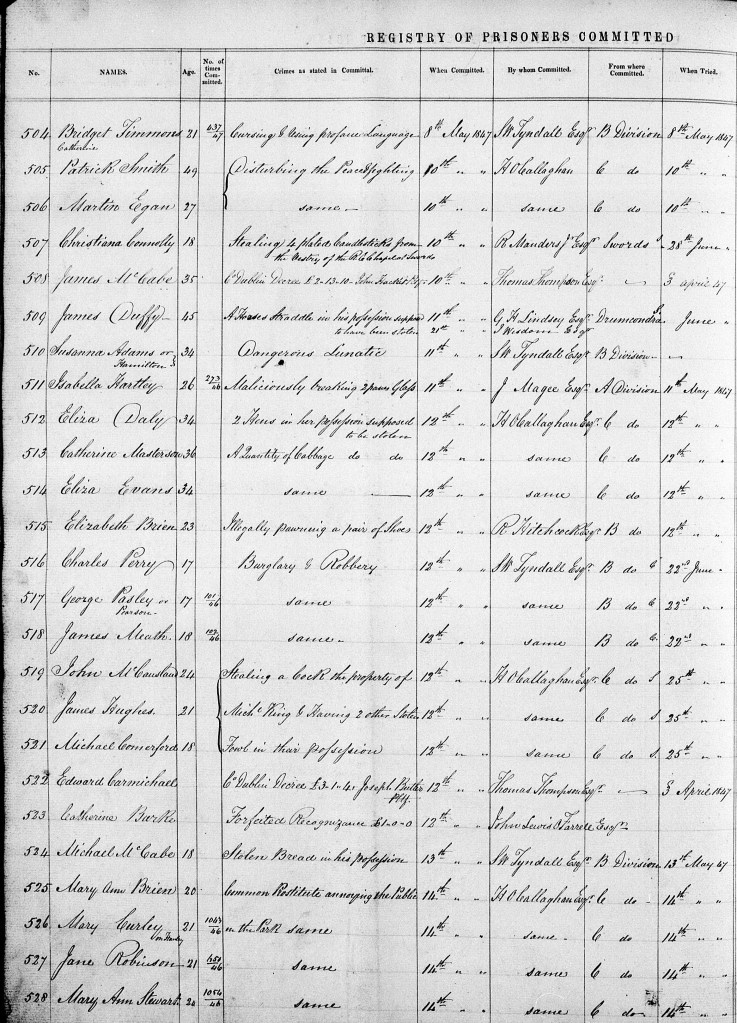 Page of the Register from 1847