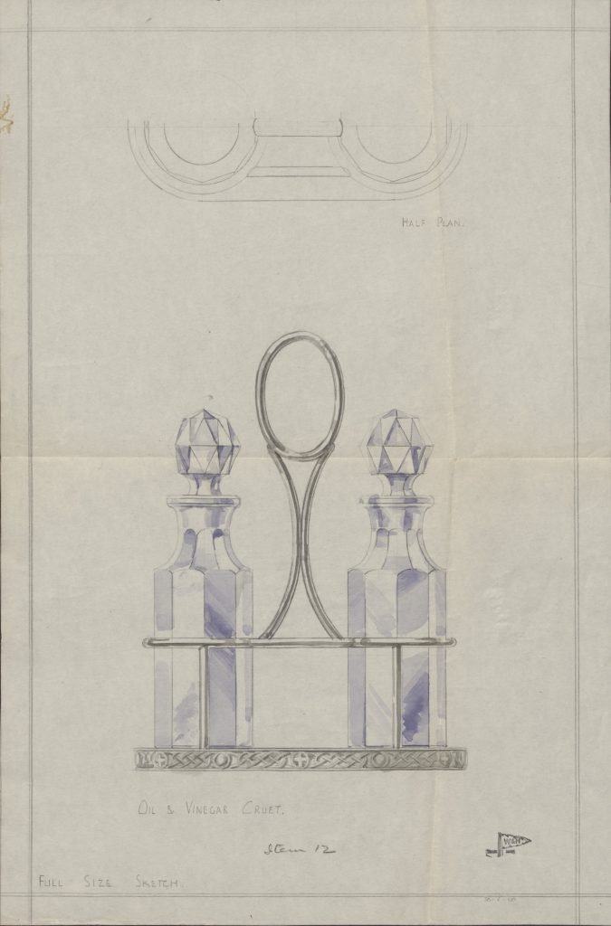 Drawing of a oil and vinegar set