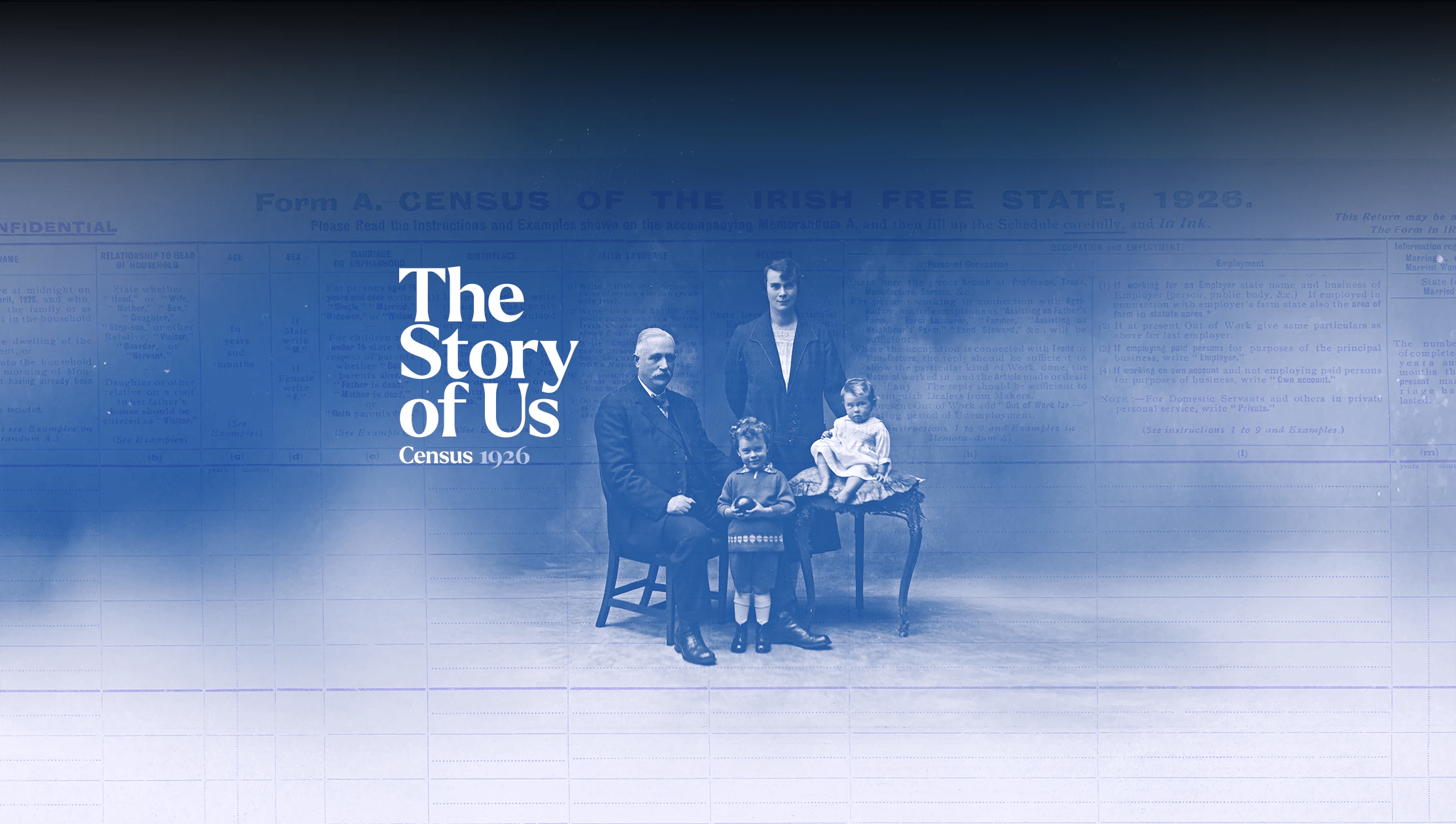 Family portrait taken in 1926, part of Census 1926 branding